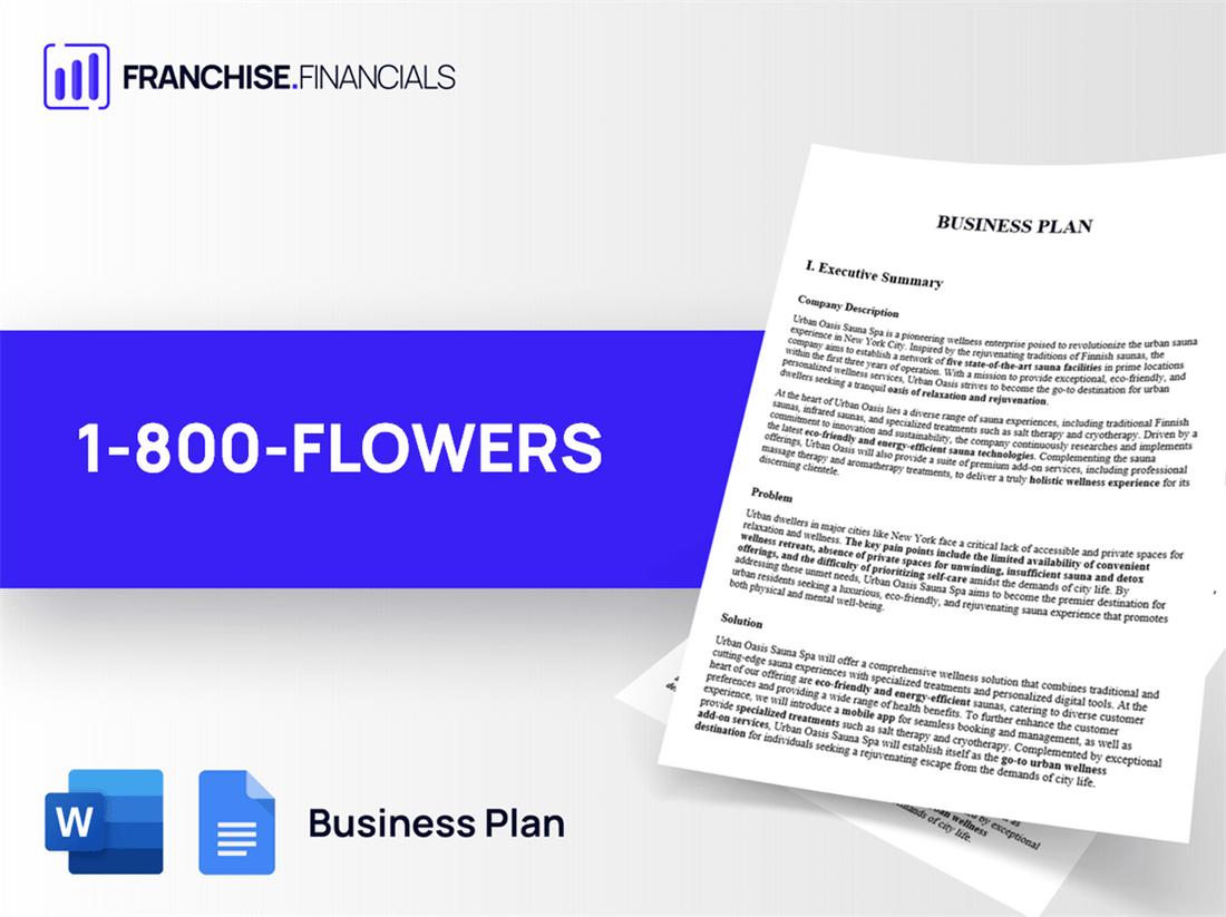 1-800-FLOWERS Franchise Business Plan Template