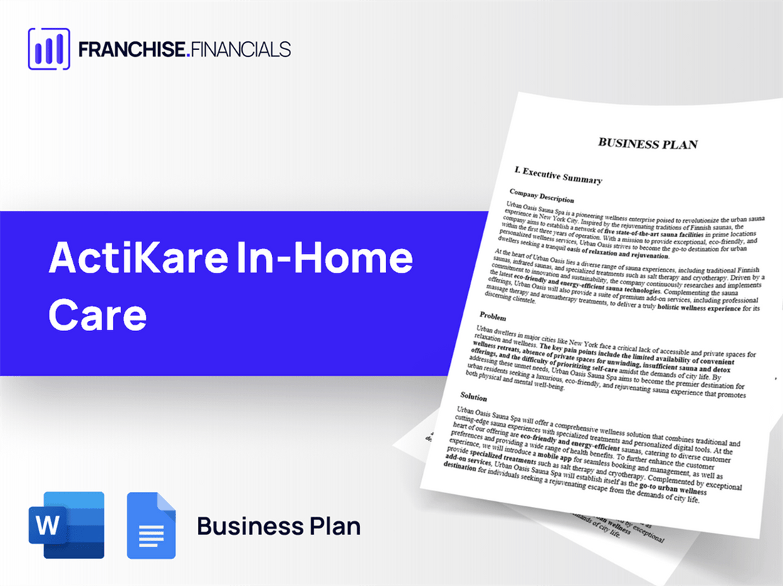 ActiKare In-Home Care Franchise Business Plan Template