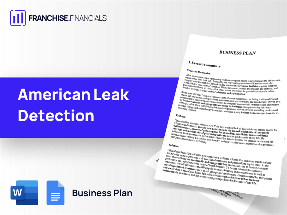 American Leak Detection Franchise Business Plan Template