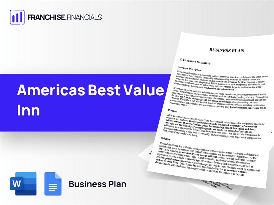 Americas Best Value Inn Franchise Business Plan Template