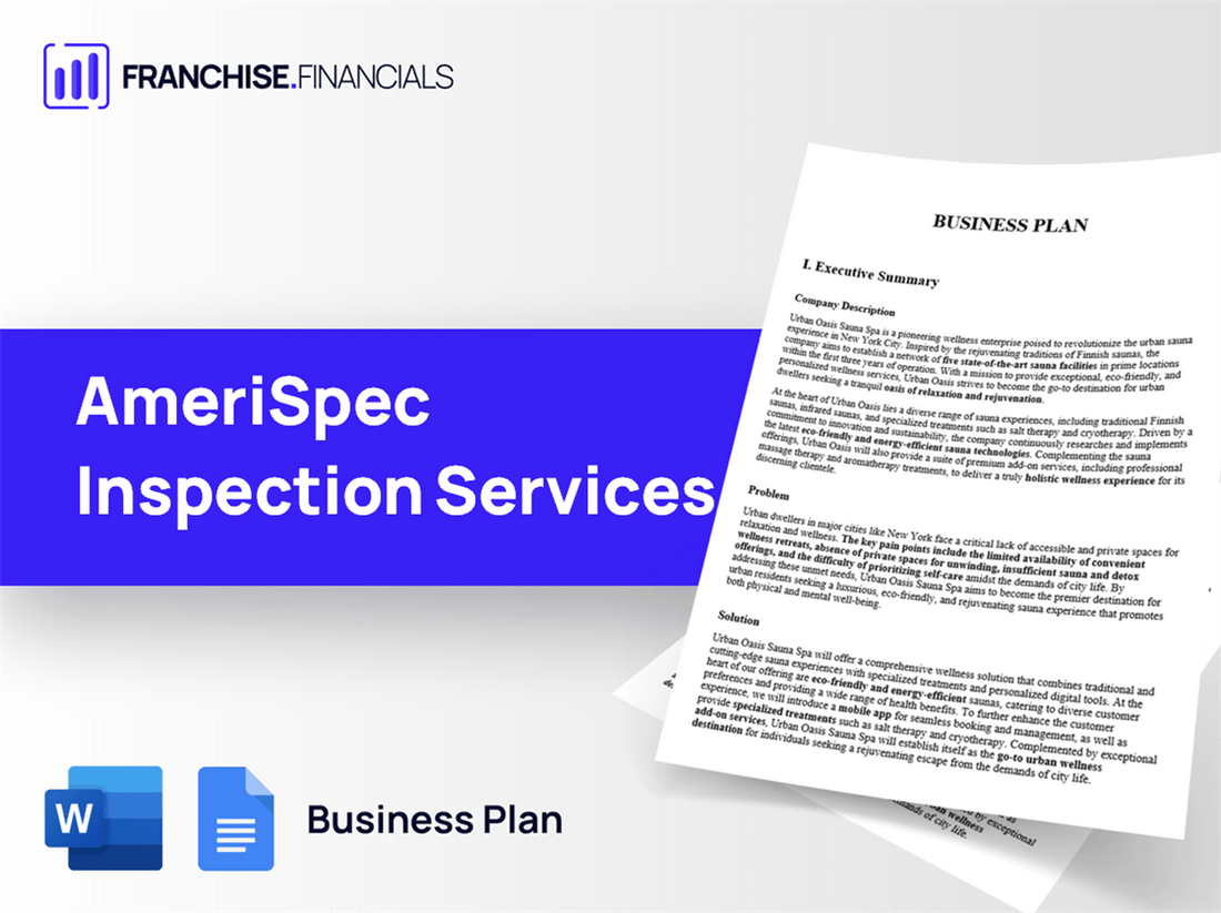 AmeriSpec Inspection Services Franchise Business Plan Template