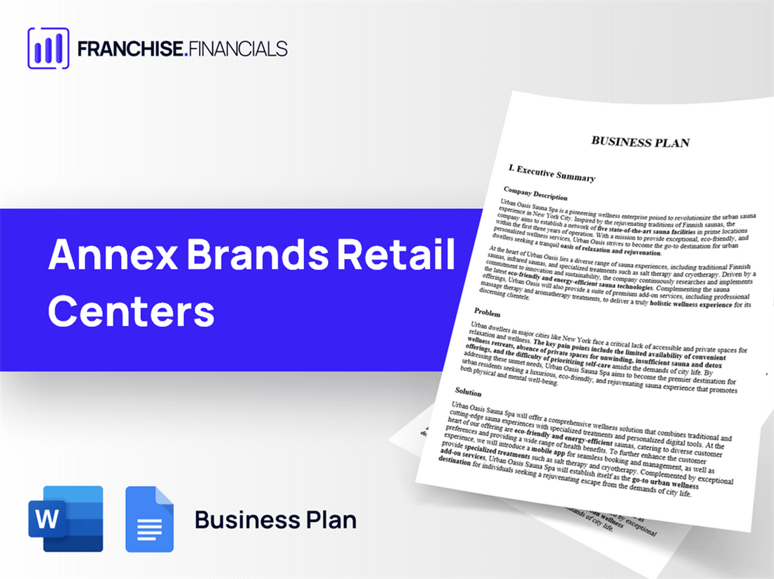 Annex Brands Retail Centers Franchise Business Plan Template