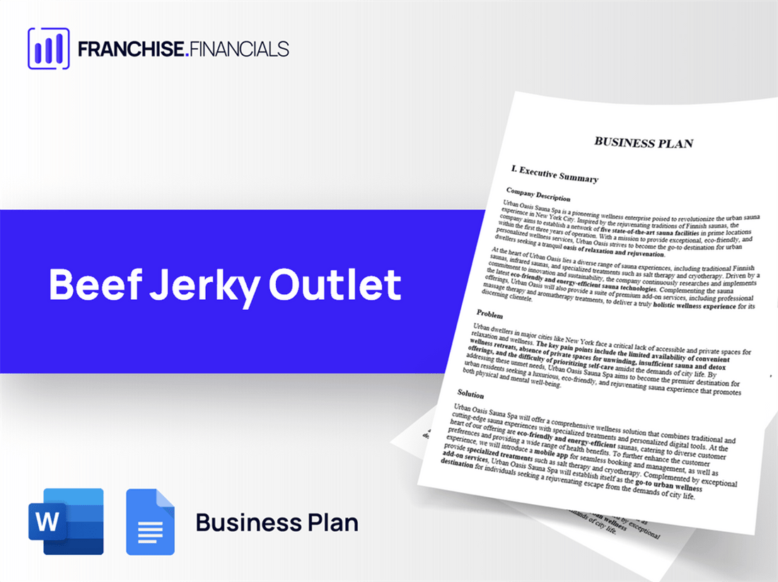 Beef Jerky Outlet Franchise Business Plan Template