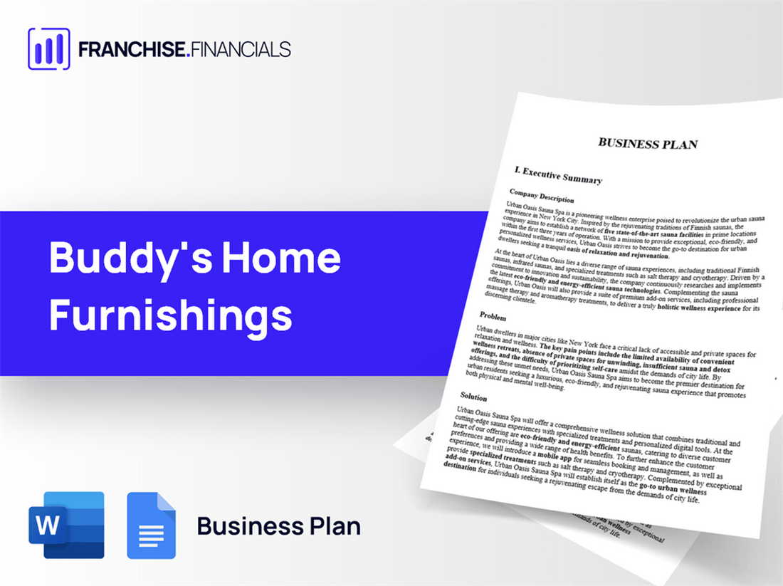 Buddy's Home Furnishings Franchise Business Plan Template