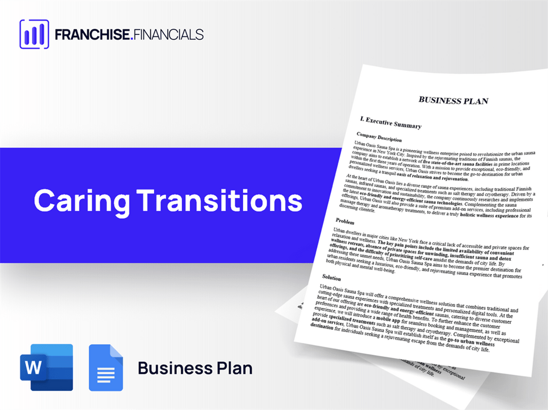 Caring Transitions Franchise Business Plan Template