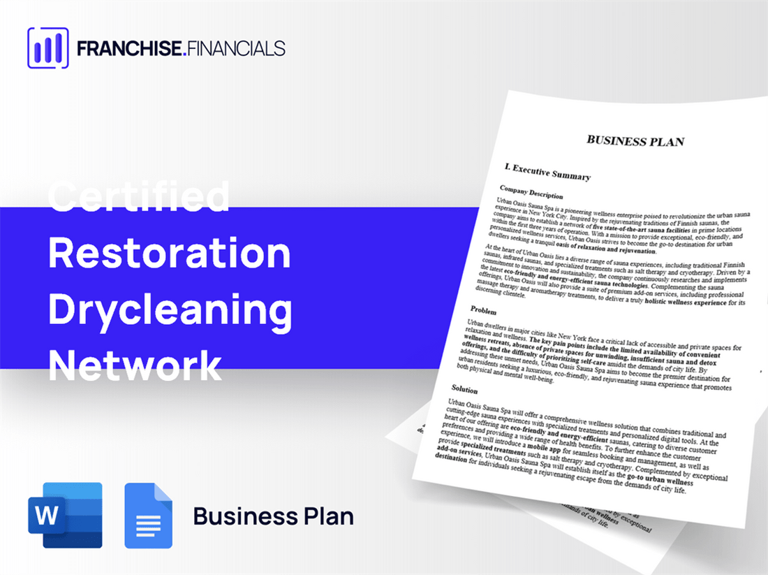 Certified Restoration Drycleaning Network Franchise Business Plan Template