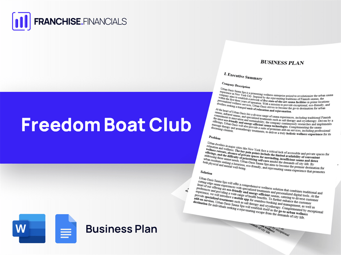 Freedom Boat Club Franchise Business Plan Template