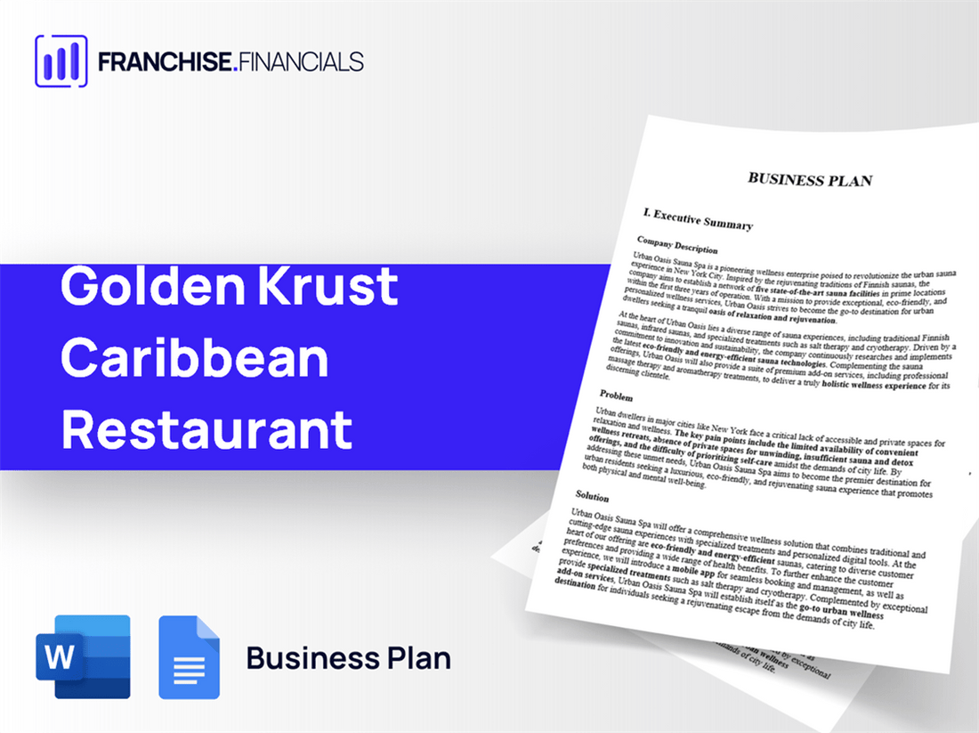 Golden Krust Caribbean Restaurant Franchise Business Plan Template