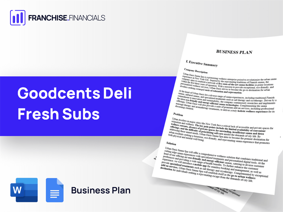 Goodcents Deli Fresh Subs Franchise Business Plan Template