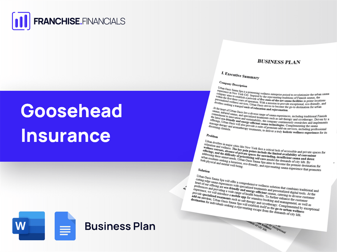 Goosehead Insurance Franchise Business Plan Template
