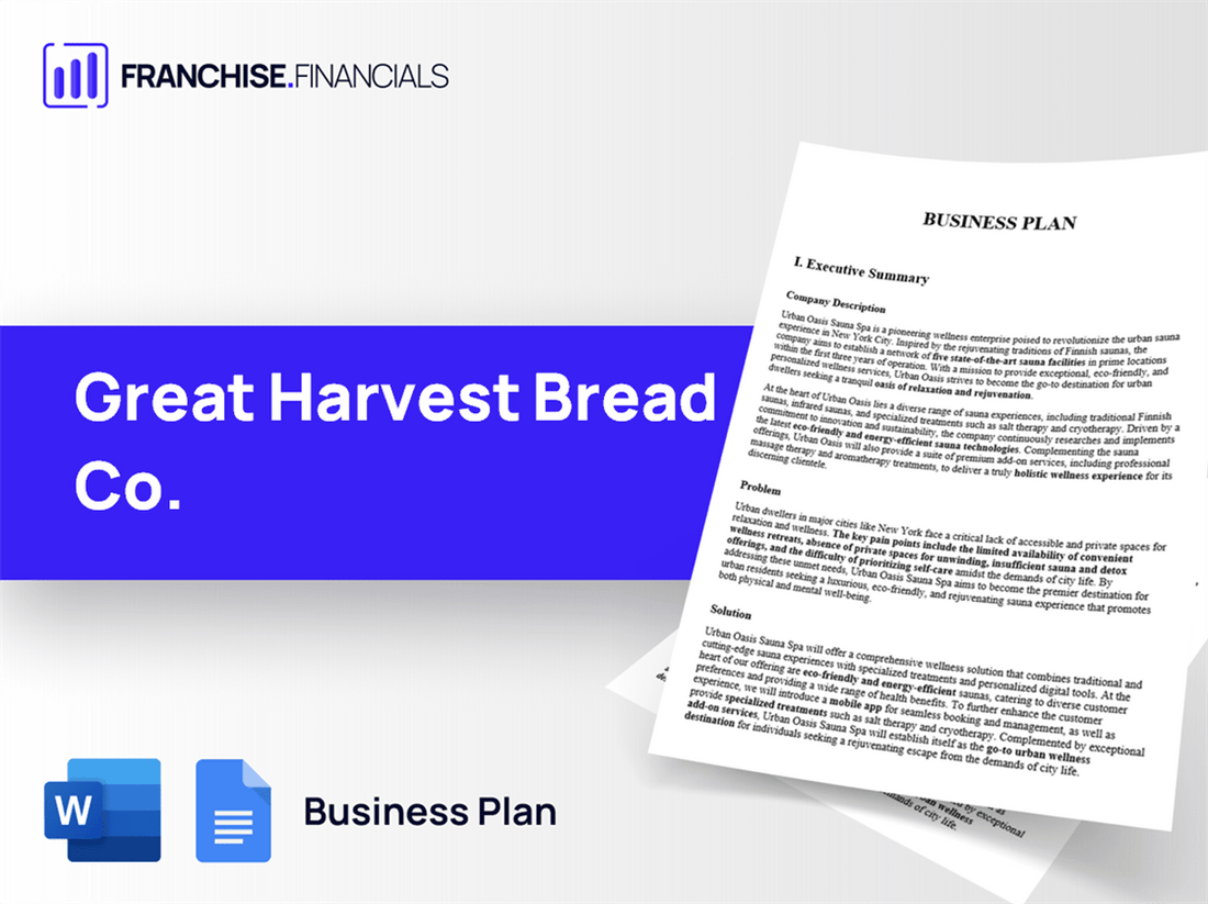 Great Harvest Bread Co. Franchise Business Plan Template
