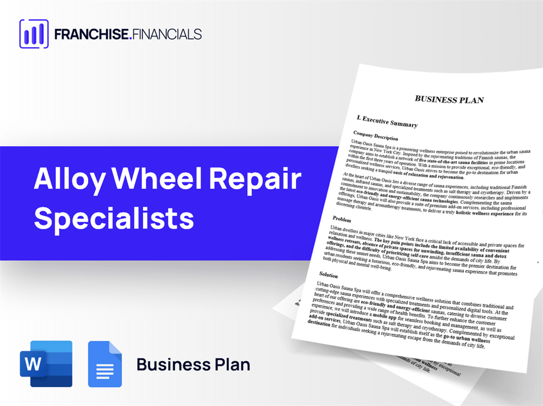 Alloy Wheel Repair Specialists Franchise Business Plan Template