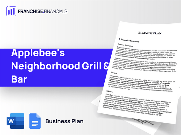 Applebee's Neighborhood Grill & Bar Franchise Business Plan Template