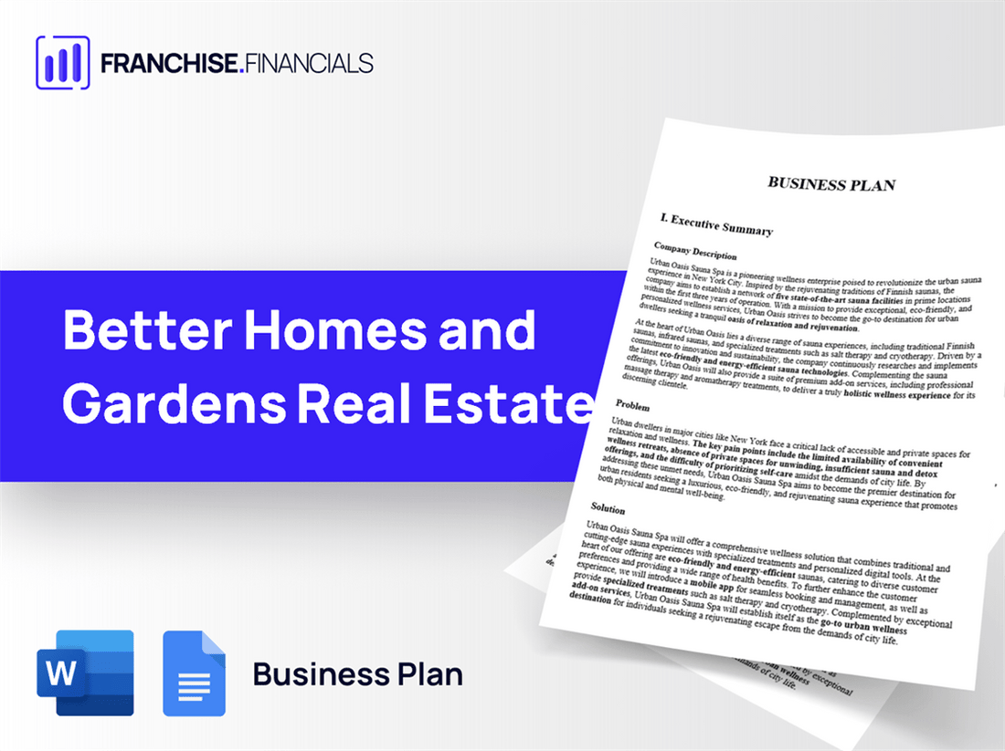 Better Homes and Gardens Real Estate Franchise Business Plan Template