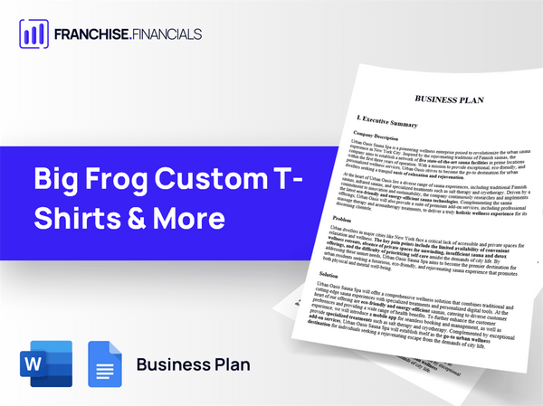 Big Frog Custom T-Shirts & More Franchise Business Plan Template