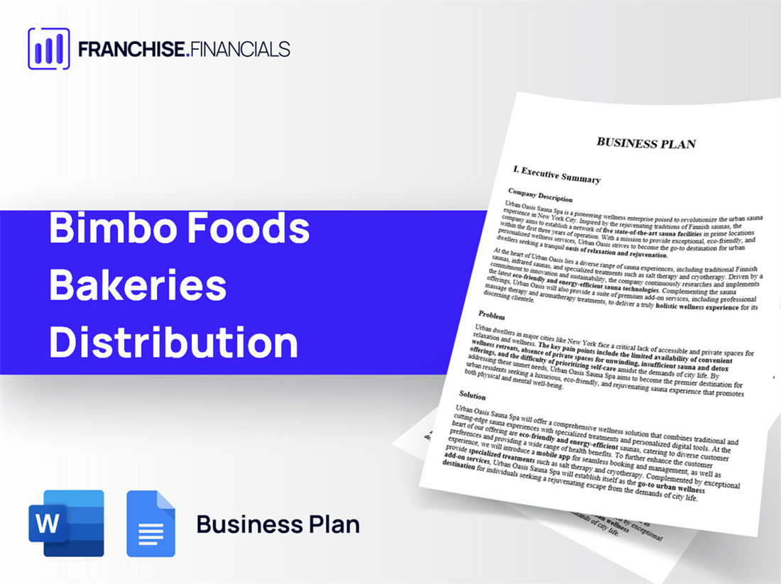 Bimbo Foods Bakeries Distribution Franchise Business Plan Template