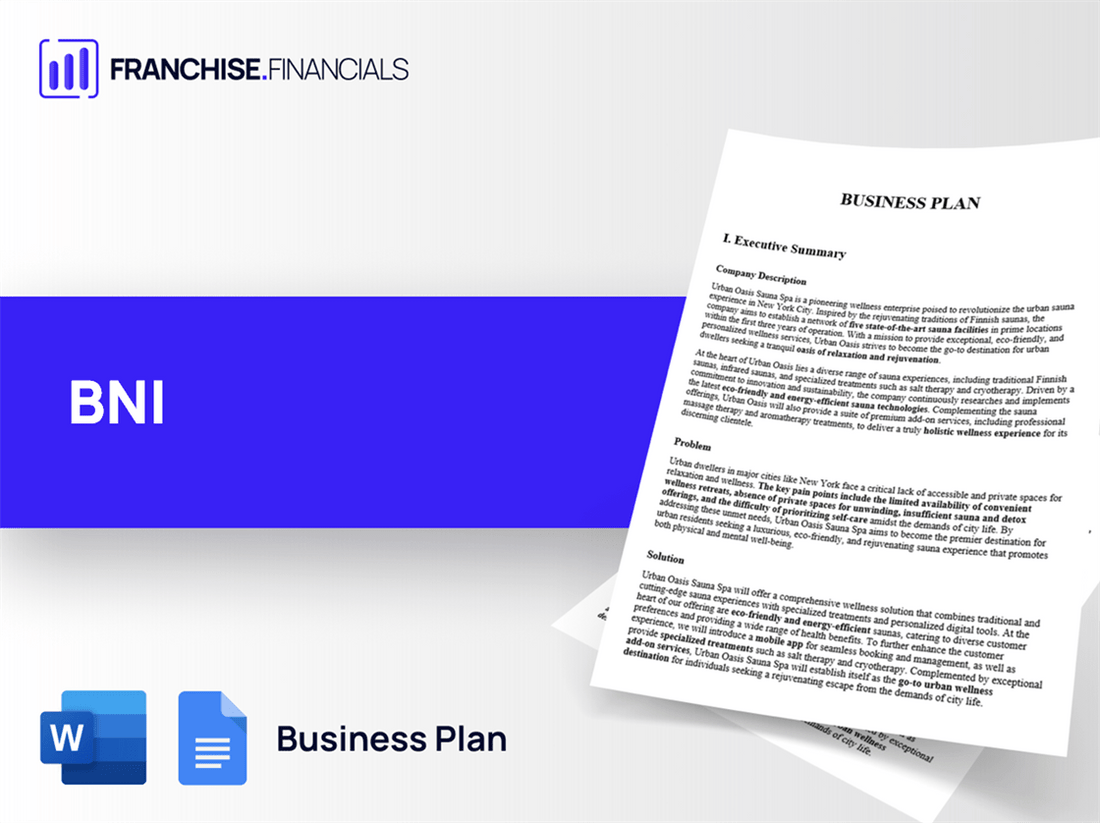 BNI Franchise Business Plan Template