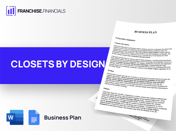 CLOSETS BY DESIGN Franchise Business Plan Template