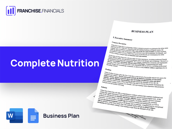 Complete Nutrition Franchise Business Plan Template