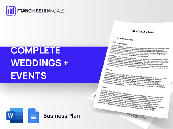 COMPLETE WEDDINGS + EVENTS Franchise Business Plan Template