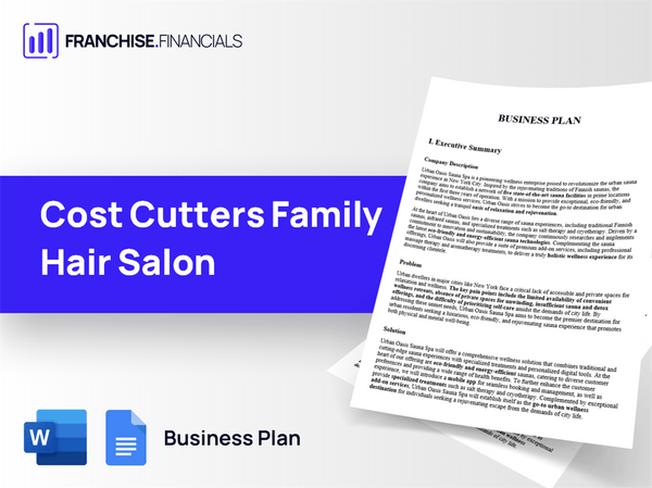 Cost Cutters Family Hair Salon Franchise Business Plan Template