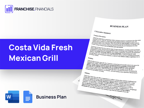 Costa Vida Fresh Mexican Grill Franchise Business Plan Template
