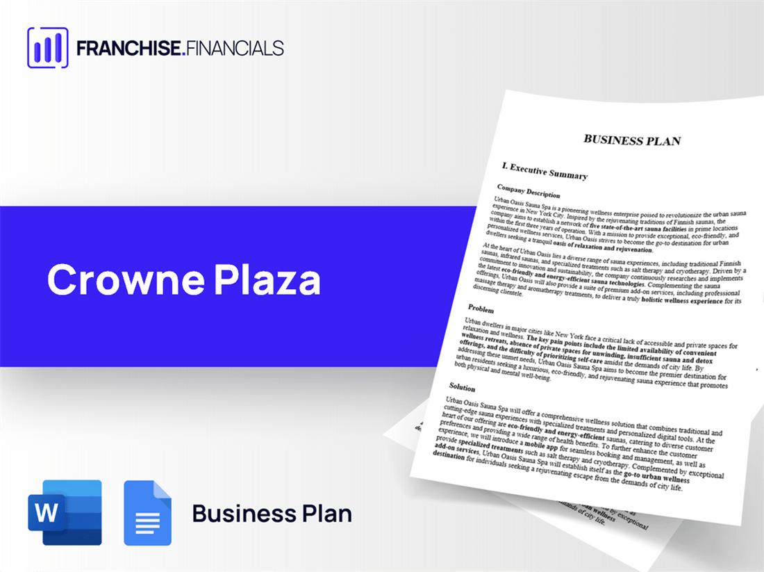 Crowne Plaza Franchise Business Plan Template