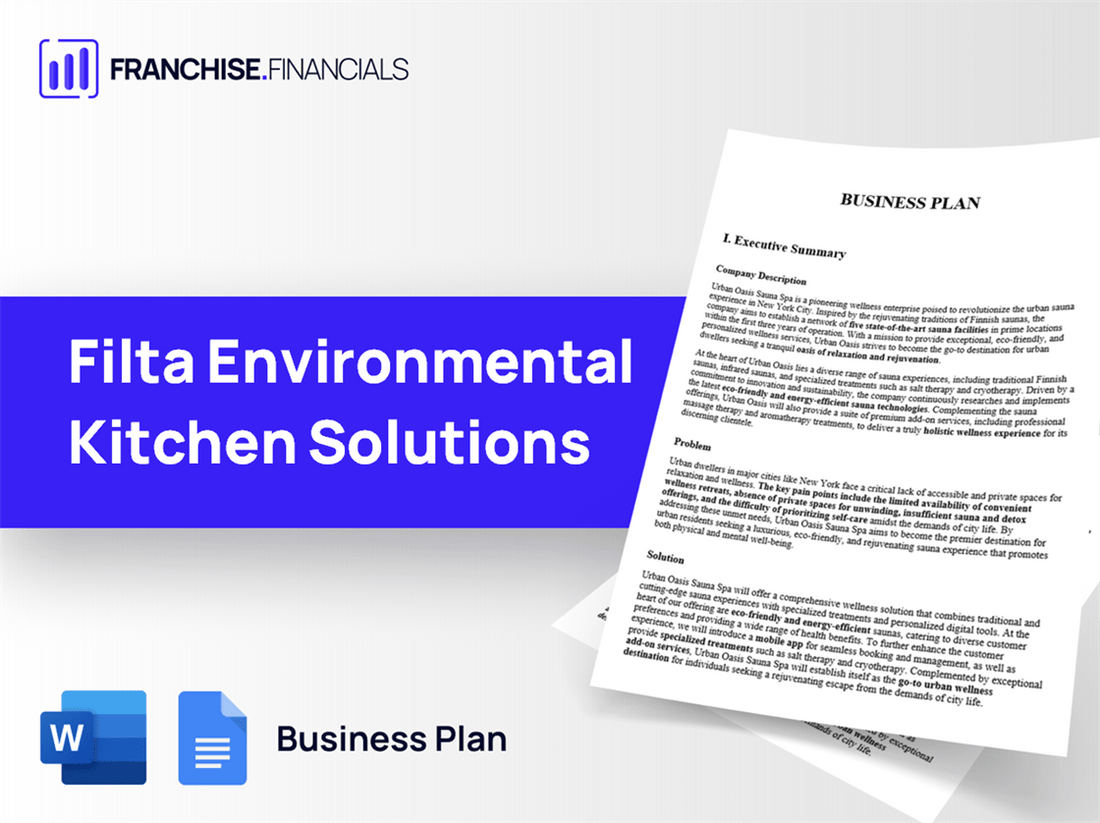 Filta Environmental Kitchen Solutions Franchise Business Plan Template