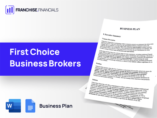 First Choice Business Brokers Franchise Business Plan Template
