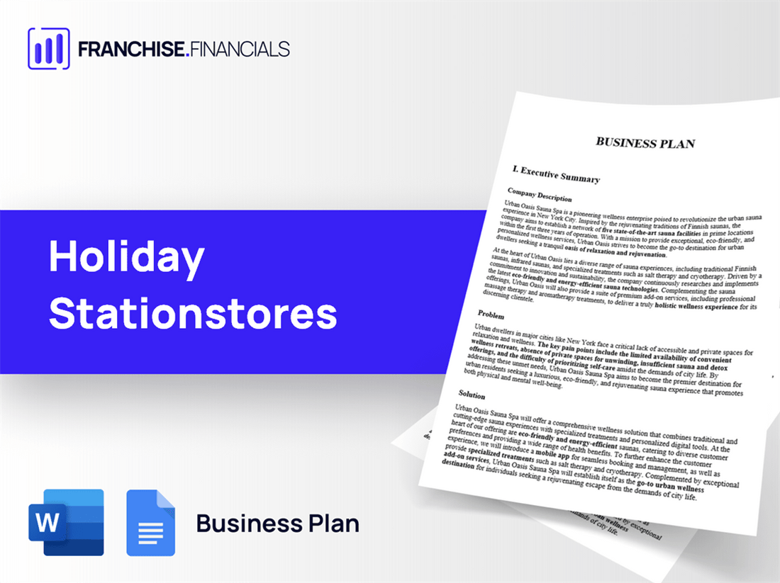Holiday Stationstores Franchise Business Plan Template