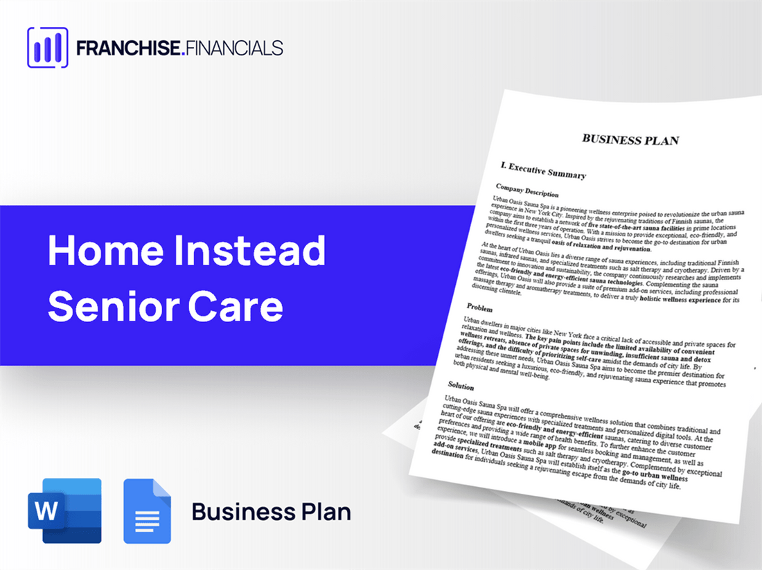 Home Instead Senior Care Franchise Business Plan Template