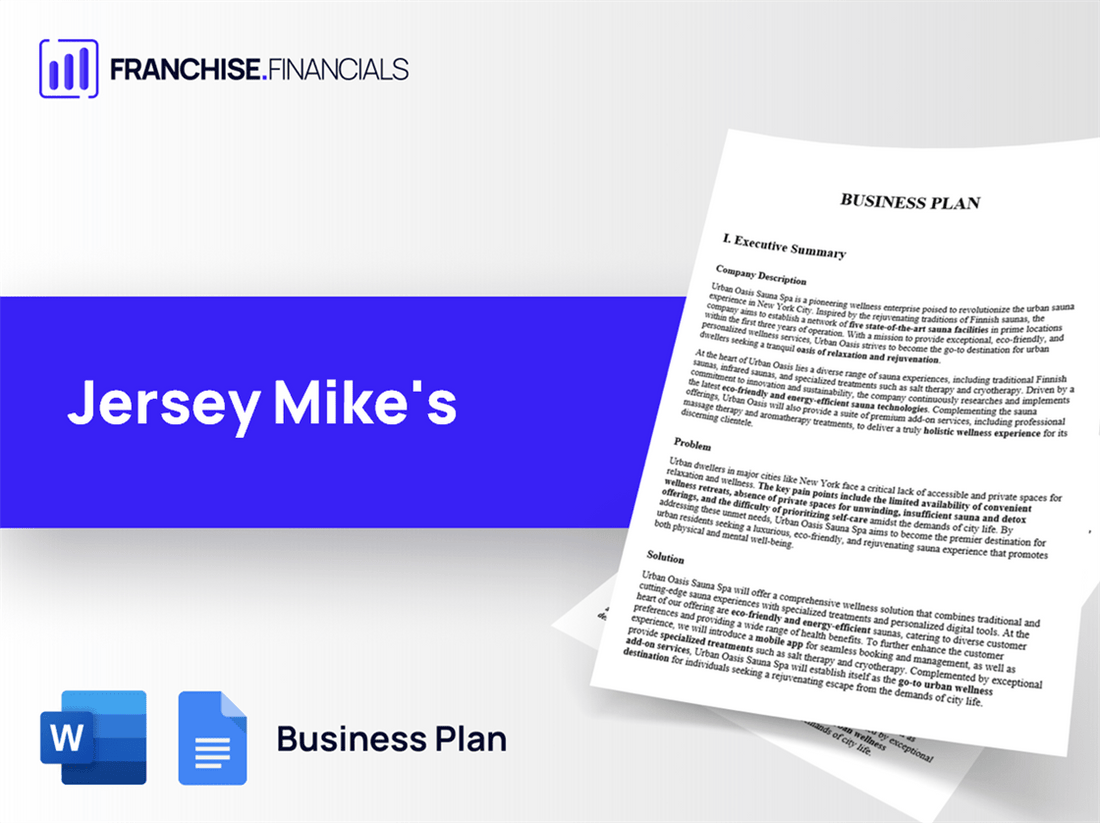 Jersey Mike's Franchise Business Plan Template