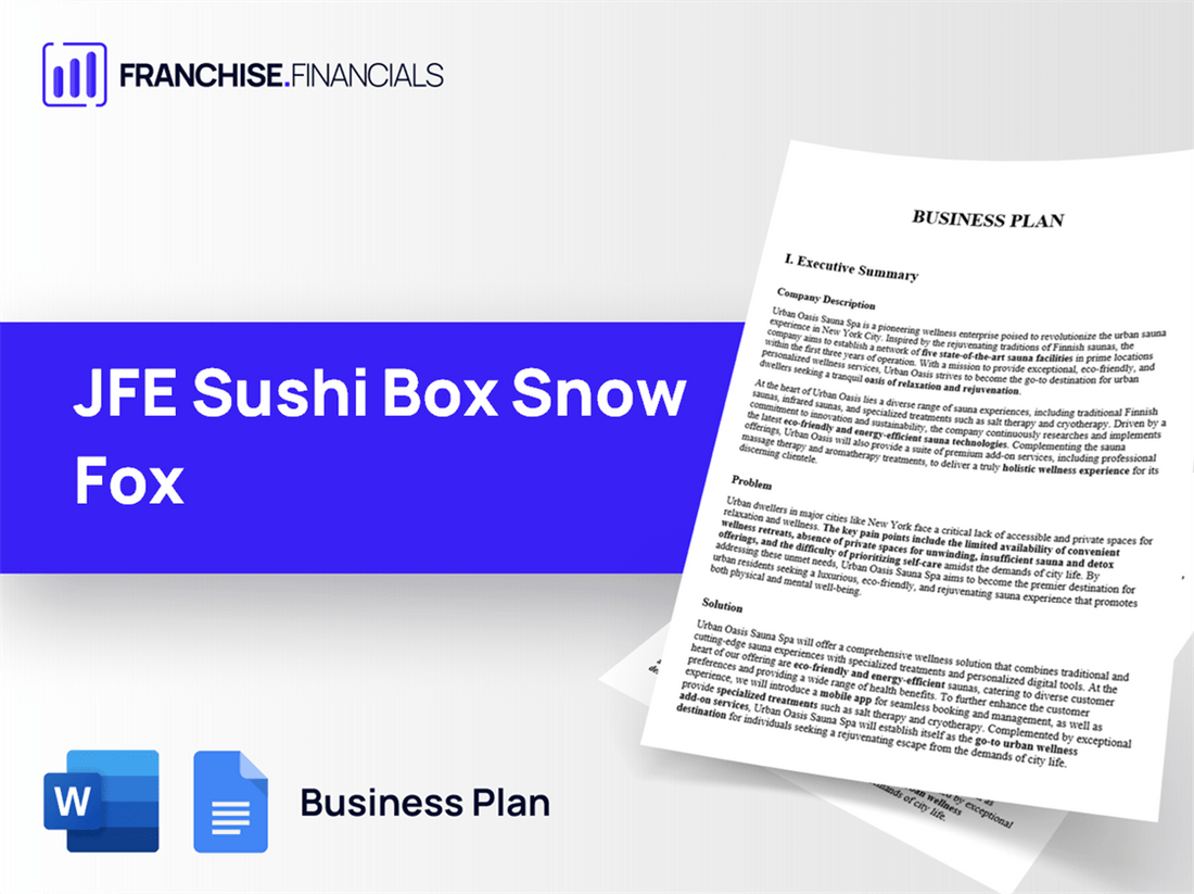 JFE Sushi Box Snow Fox Franchise Business Plan Template