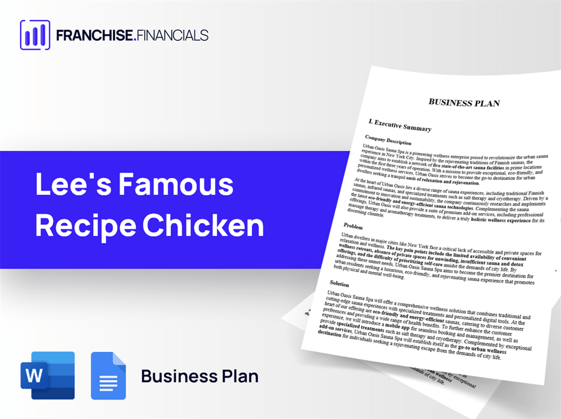 Lee's Famous Recipe Chicken Franchise Business Plan Template