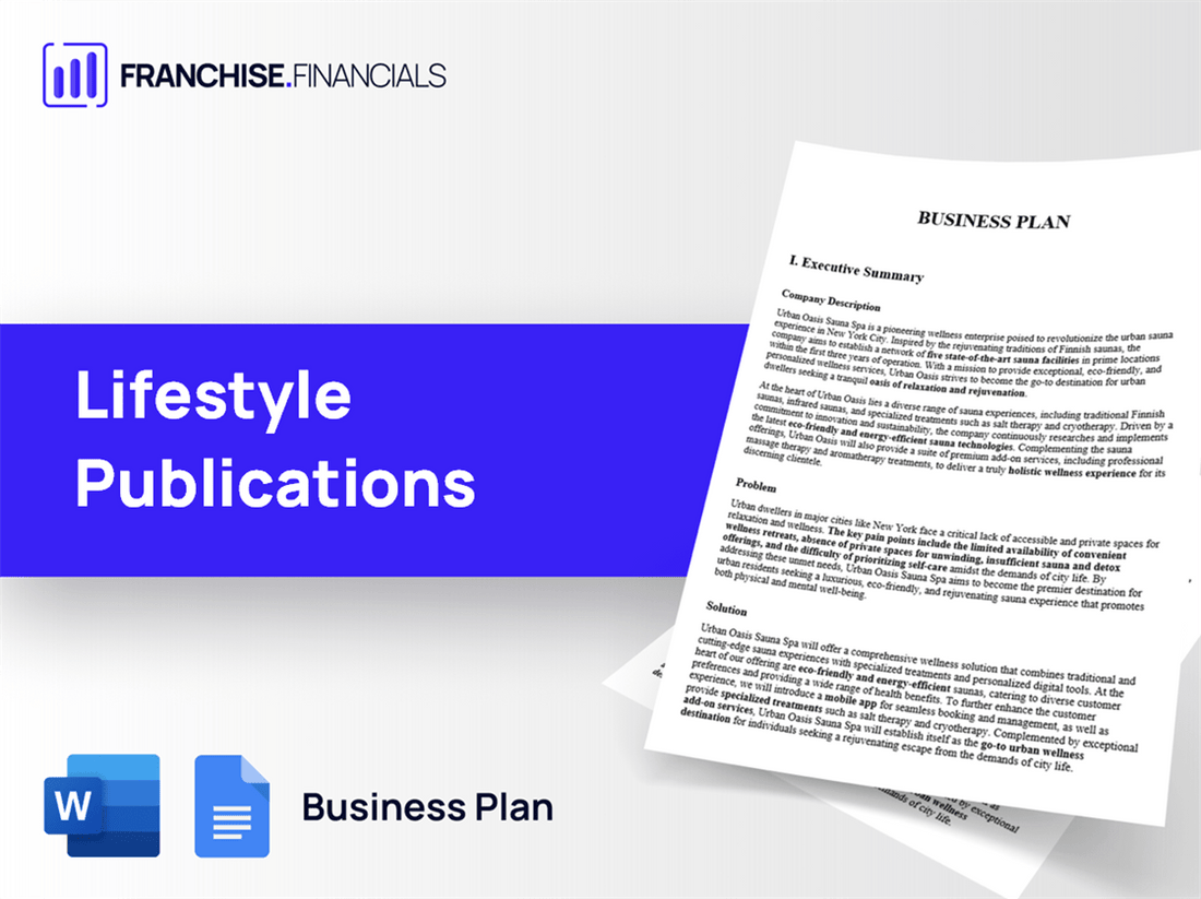 Lifestyle Publications Franchise Business Plan Template