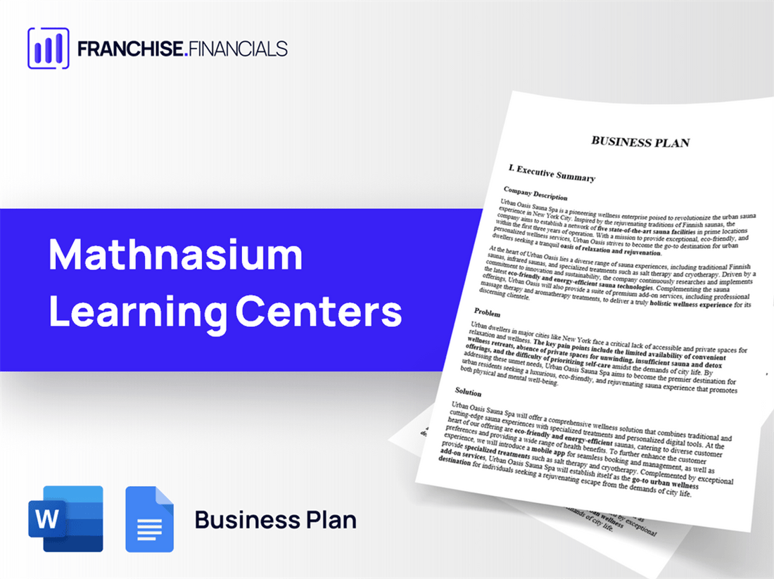 Mathnasium Learning Centers Franchise Business Plan Template