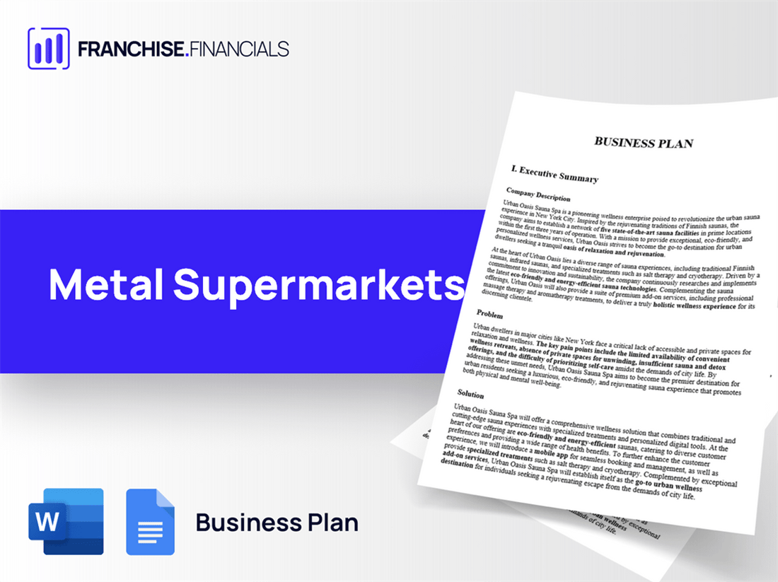 Metal Supermarkets Franchise Business Plan Template