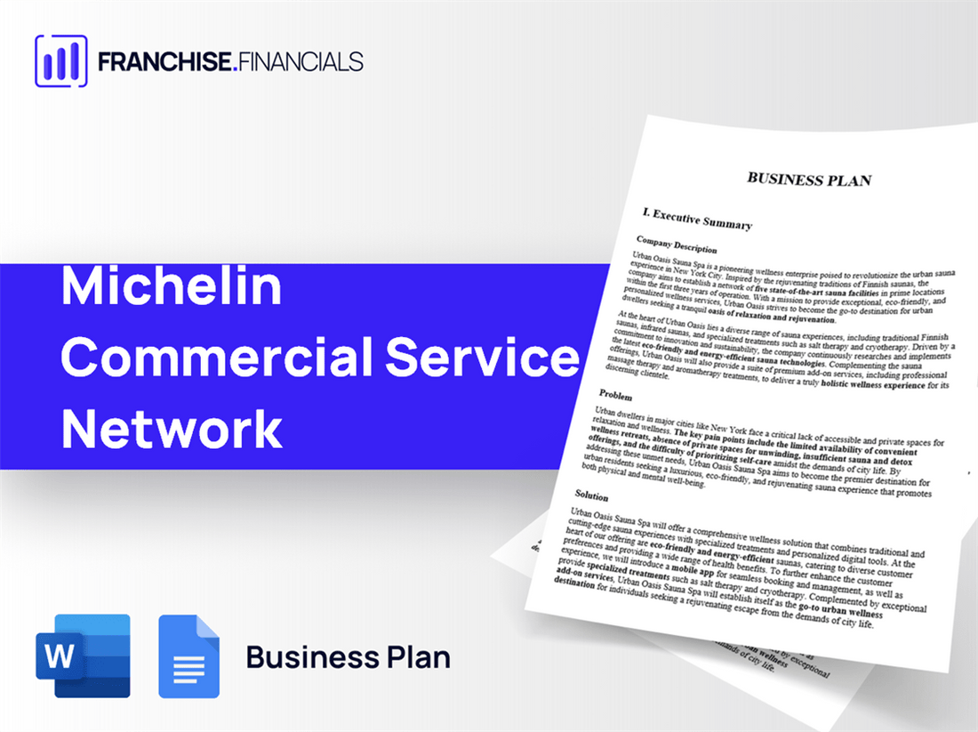 Michelin Commercial Service Network Franchise Business Plan Template