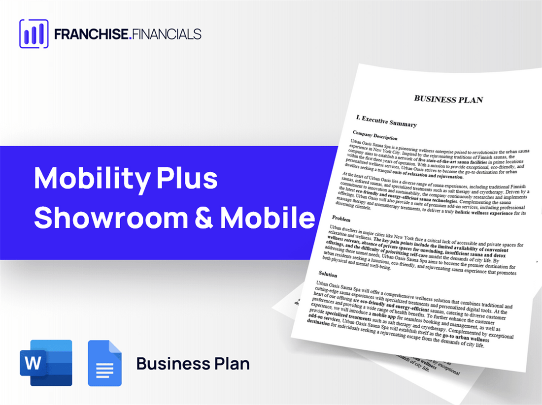 Mobility Plus Showroom & Mobile Franchise Business Plan Template