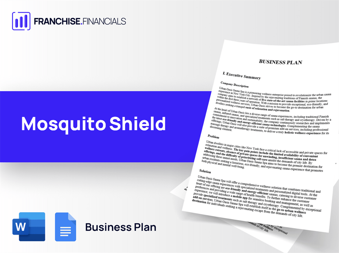 Mosquito Shield Franchise Business Plan Template