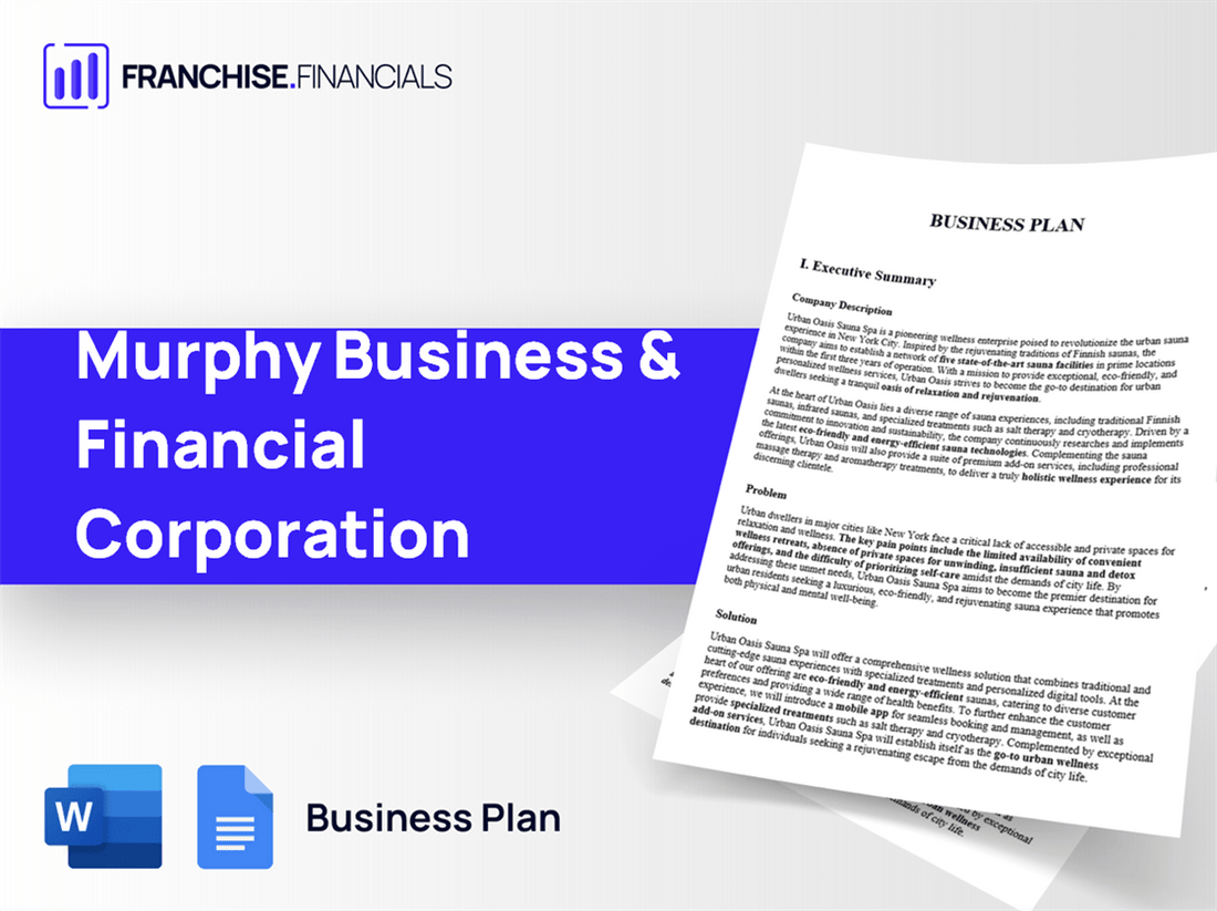 Murphy Business & Financial Corporation Franchise Business Plan Template