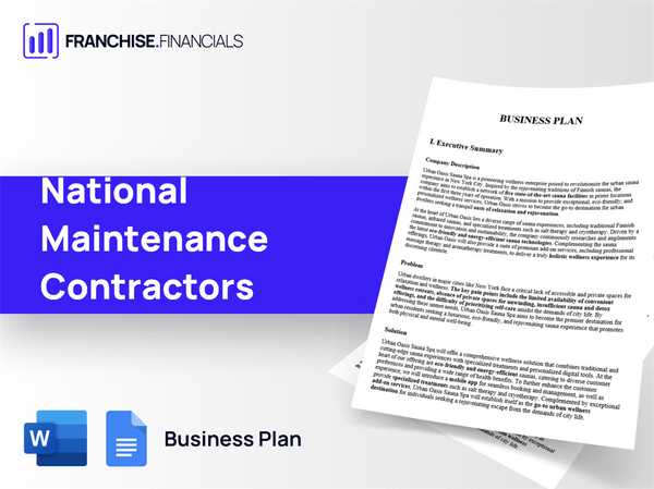 National Maintenance Contractors Franchise Business Plan Template