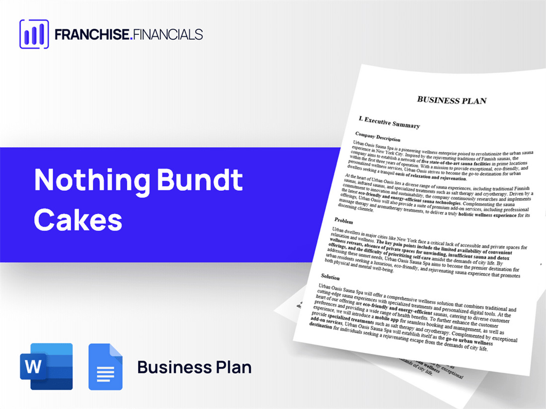 Nothing Bundt Cakes Franchise Business Plan Template