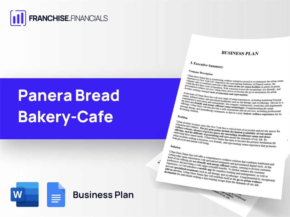 Panera Bread Bakery-Cafe Franchise Business Plan Template