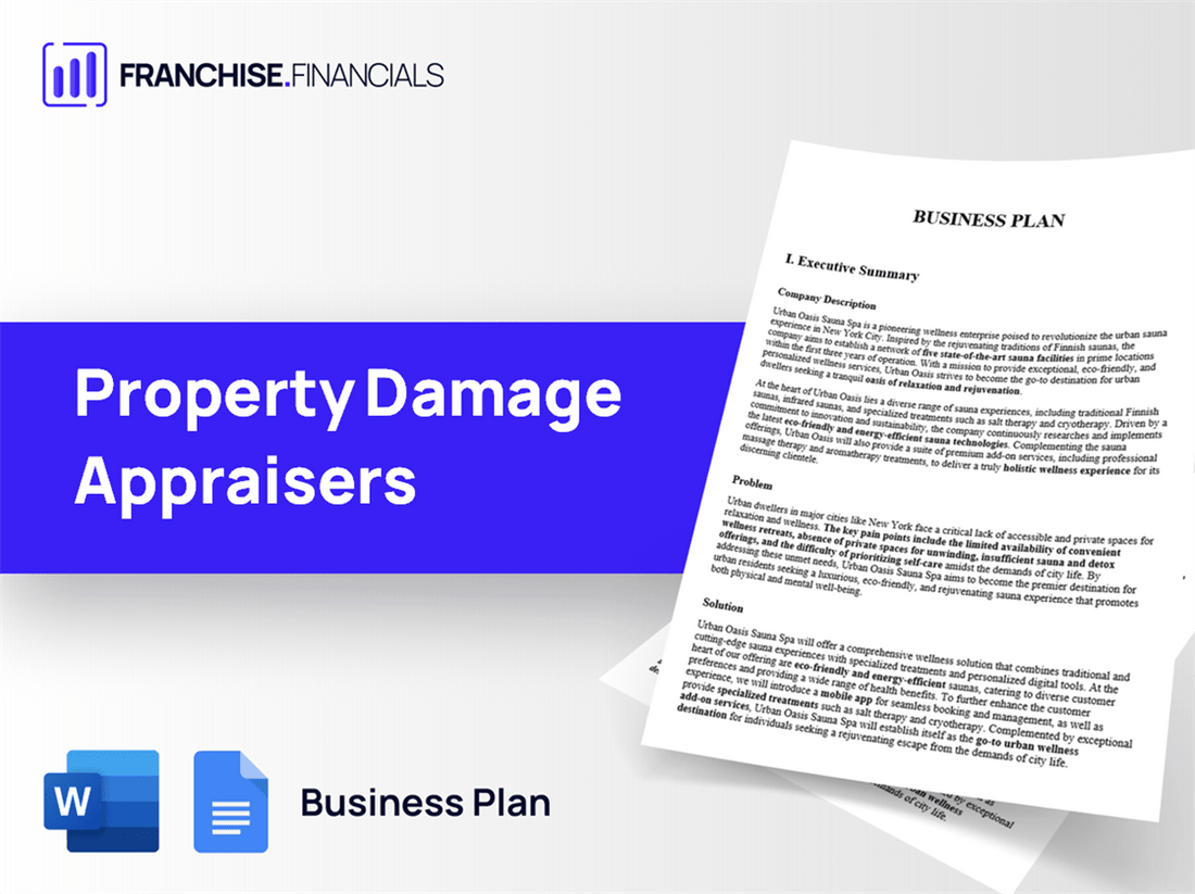 Property Damage Appraisers Franchise Business Plan Template
