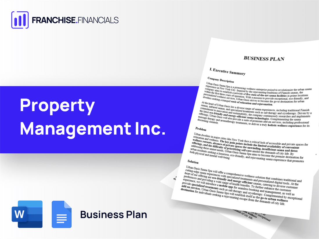 Property Management Inc. Franchise Business Plan Template