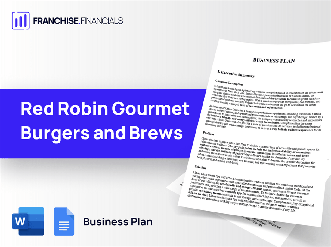 Red Robin Gourmet Burgers and Brews Franchise Business Plan Template