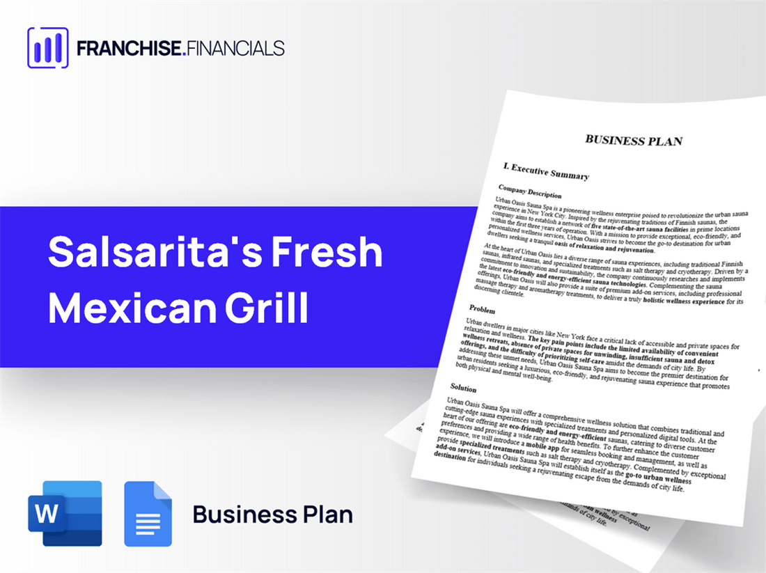 Salsarita's Fresh Mexican Grill Franchise Business Plan Template