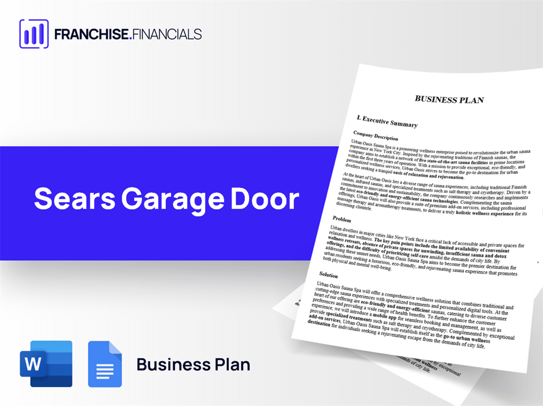 Sears Garage Door Franchise Business Plan Template