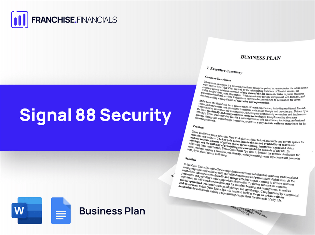 Signal 88 Security Franchise Business Plan Template